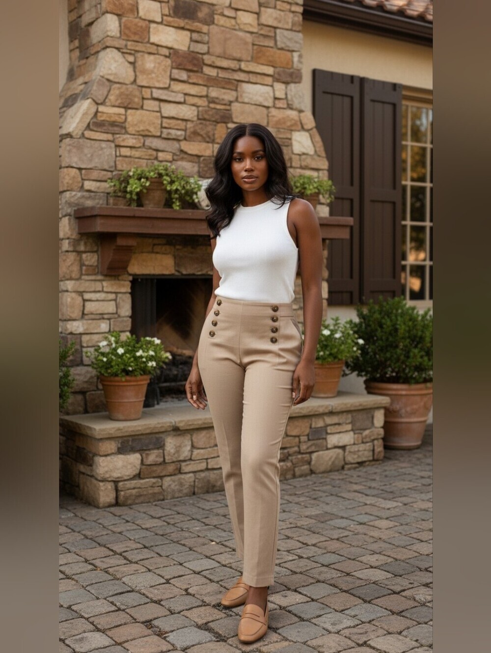"Ann Taylor The Audrey High Rise Skinny Pants Tan Khaki Size 10"